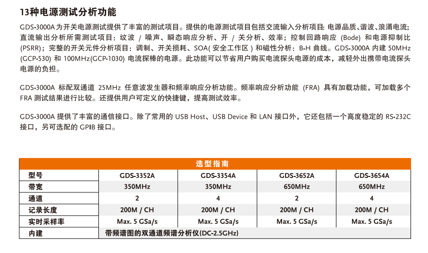GDS-3000A 数字存储示波器 