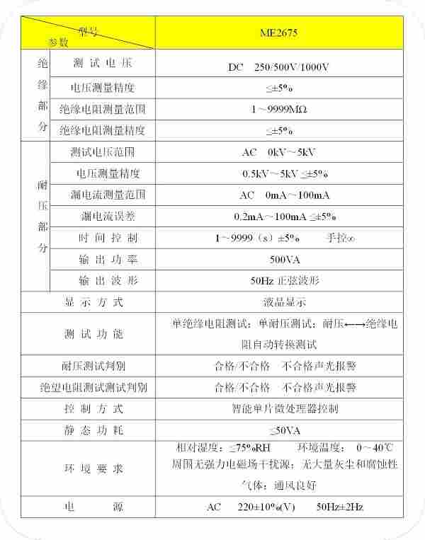 ME2675绝缘耐压测试仪