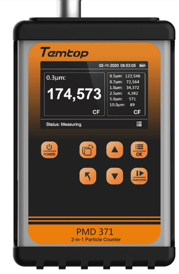 洁净车间颗粒物检测！TEMTOP 乐控 PMD371 手持式粒子计数器参数解析